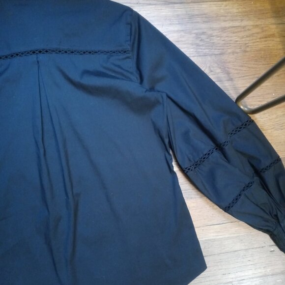 CHICO'S billow sleeve poplin shirt in black (0/US4-6) - Picture 11 of 15